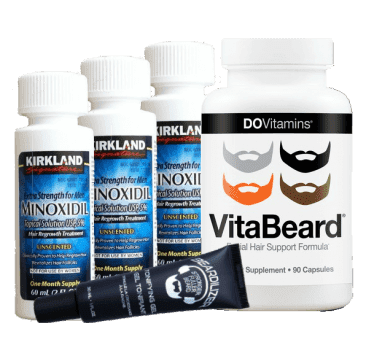 Комплекс для роста бороды Minoxidil Kirkland, гель Beardilizer и витамины VitaBeard на 3 месяца